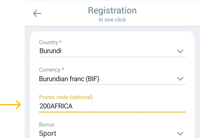 Enter promotional code Melbet betapk Burundi